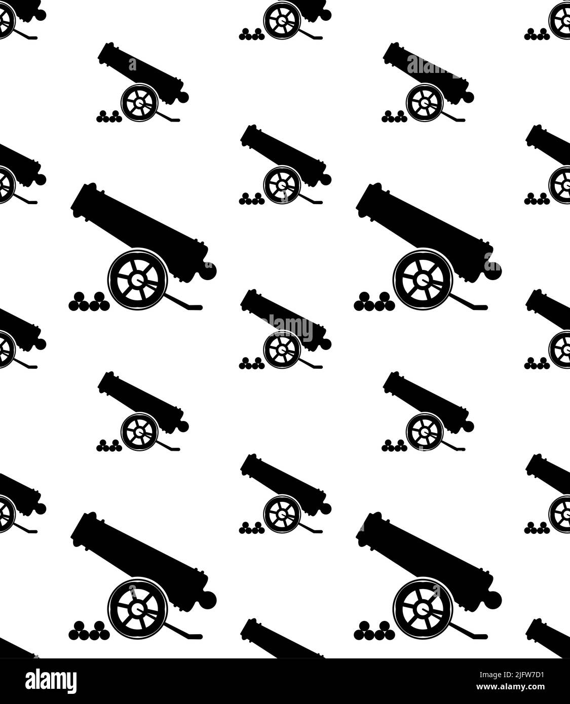 Cannon Icon Seamless Pattern, Weapon Icon, Old Style Vector Art ...