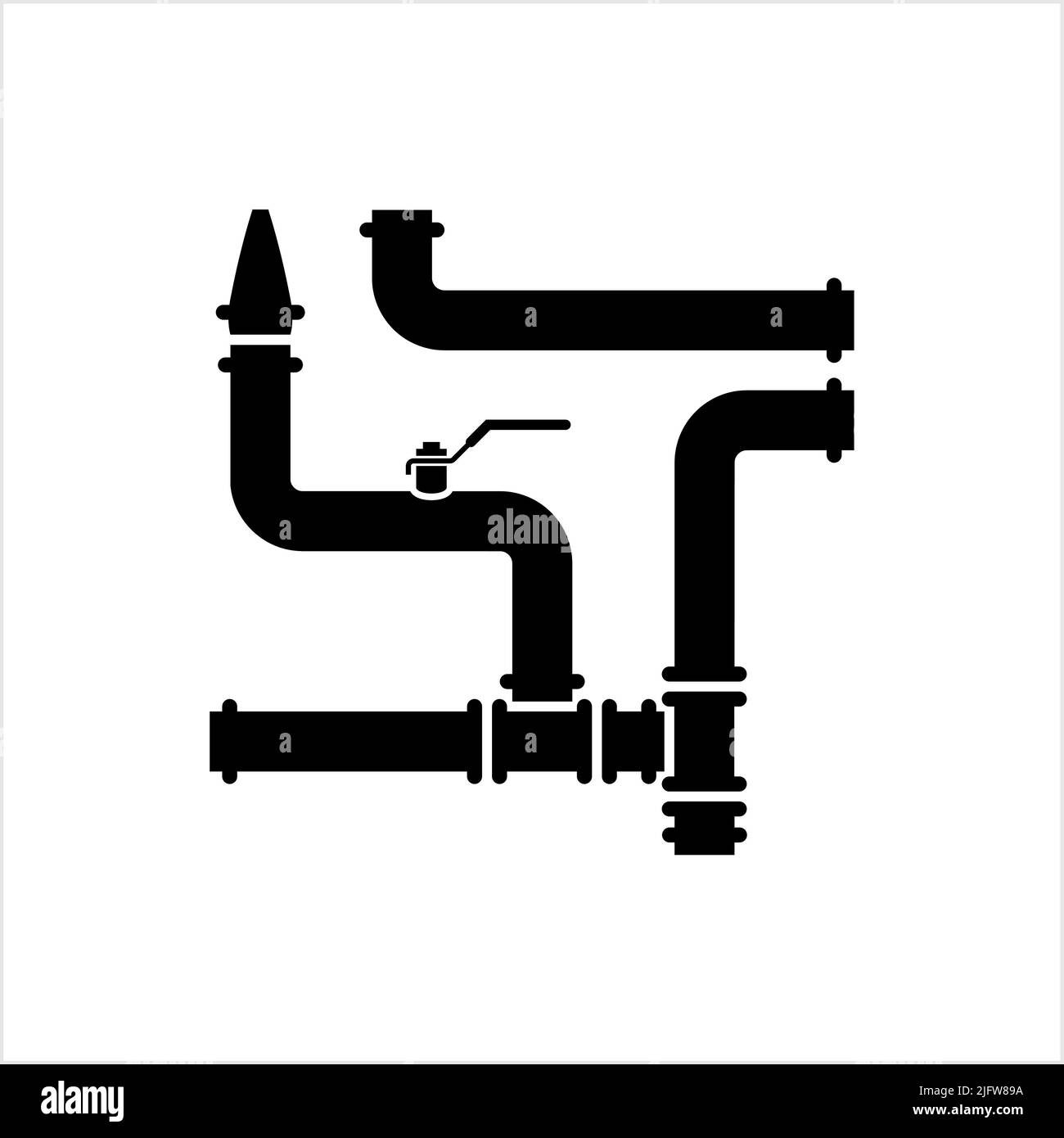 Pipe Icon, Pipe Fitting Icon, Water, Gas, Oil Pipeline, Plumbing Work ...