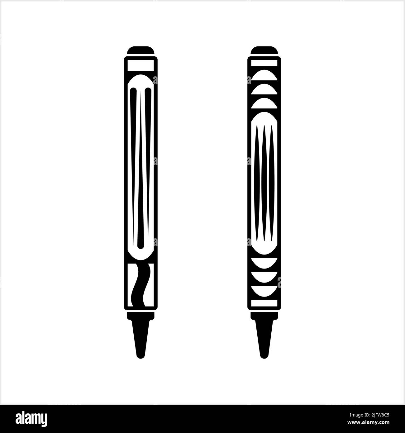 Crayon Icon, Drawing Crayon Vector Art Illustration Stock Vector Image