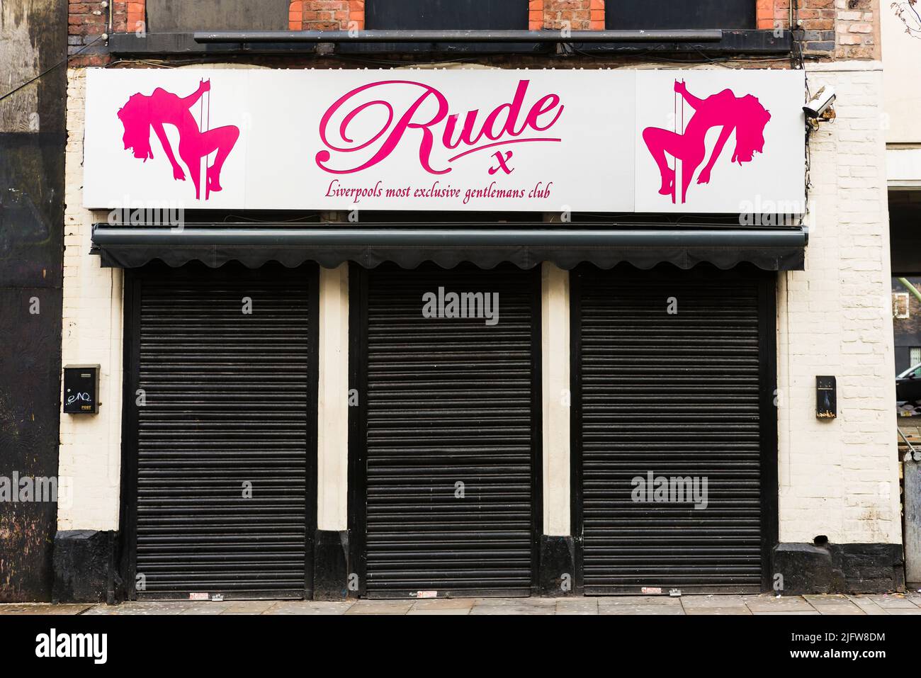 Rude, Gentlemens Club. Liverpool, Merseyside, Lancashire, England, United Kingdom Stock Photo