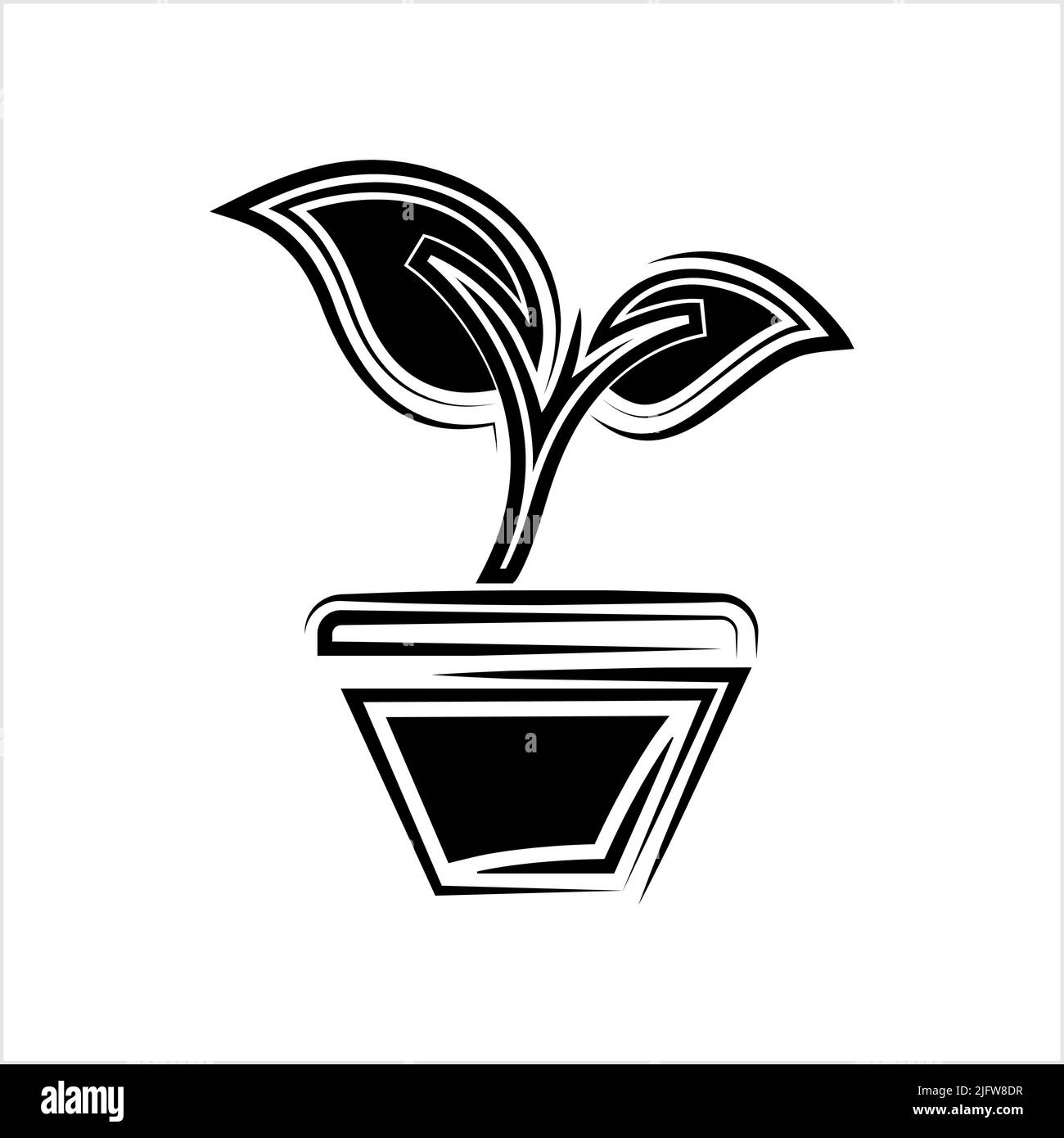 Plant Pot Icon Vector Art Illustration Stock Vector Image & Art - Alamy