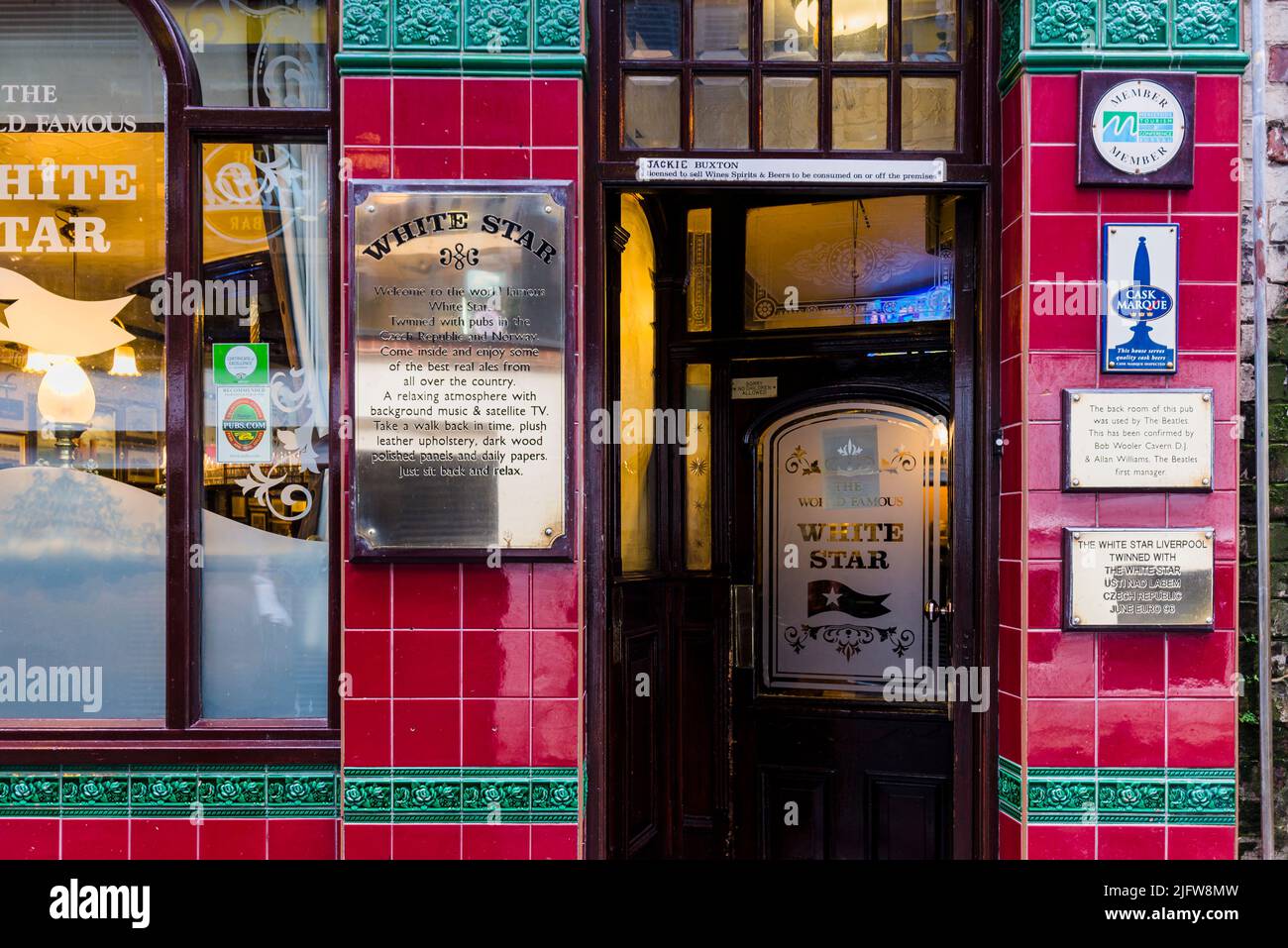 White Star Pub. The back room is famous for being used was used by Bob Wooler and Alan Williams to pay all of their groups including the Beatles. Live Stock Photo