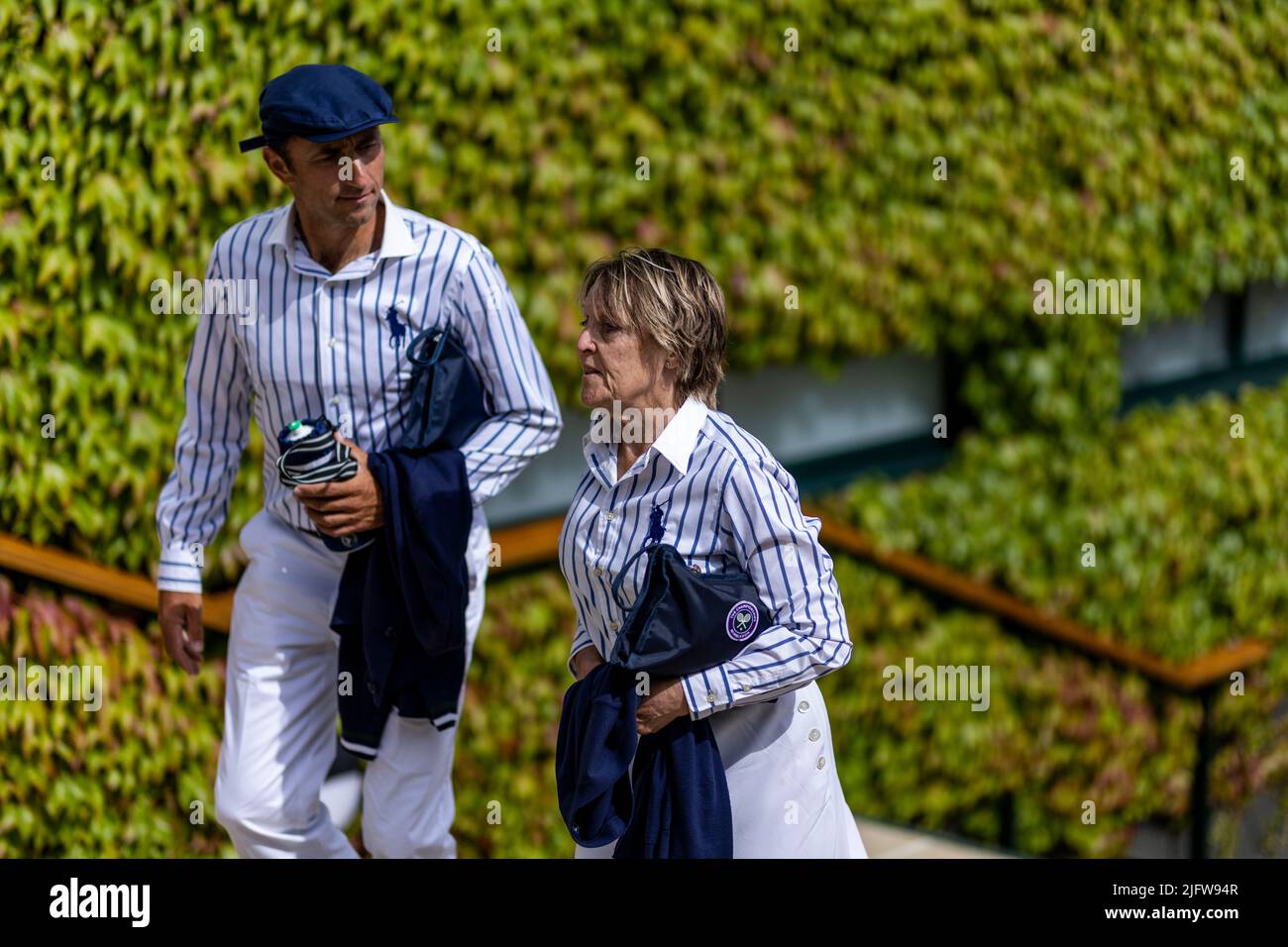 Line judges on day nine of the 2022 Wimbledon Championships at the All