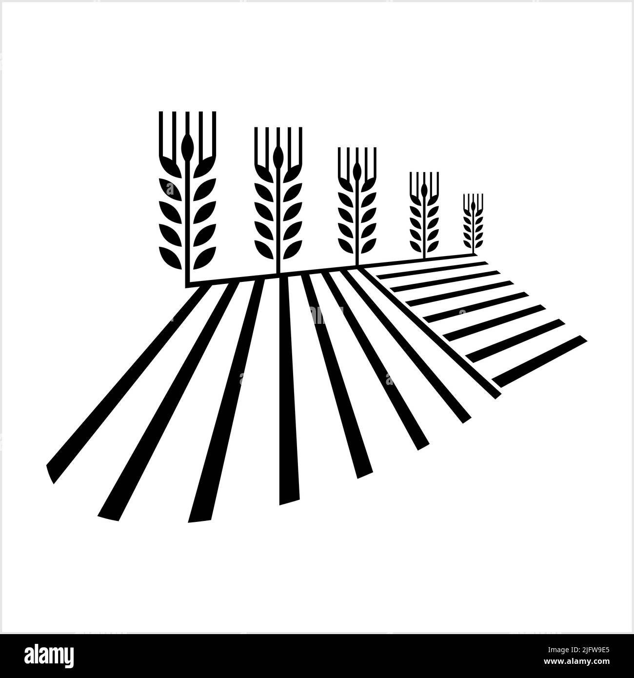 Farm Field Icon, Barn, Farmland Agriculture Icon Vector Art ...