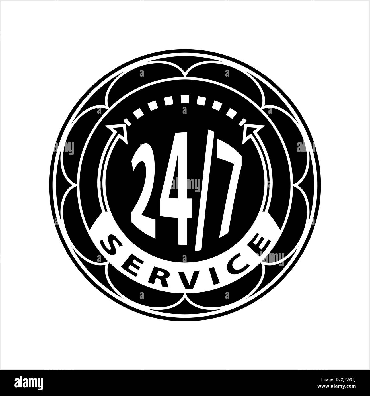 Service 24/7 Icon Vector Art Illustration Stock Vector Image & Art - Alamy