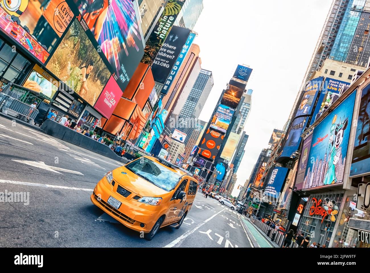 Times Square, the major commercial intersection in Midtown Manhattan, New York. Stock Photo
