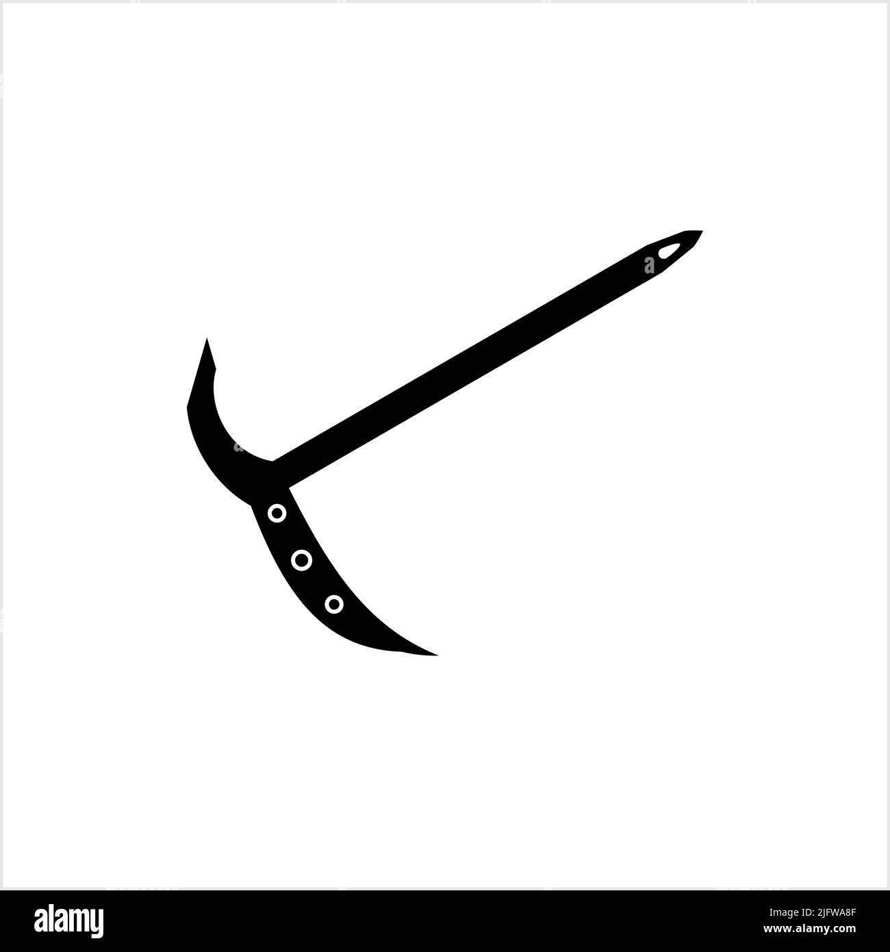 Ice Axe Icon, MultiPurpose Hiking And Climbing Tool Vector Art