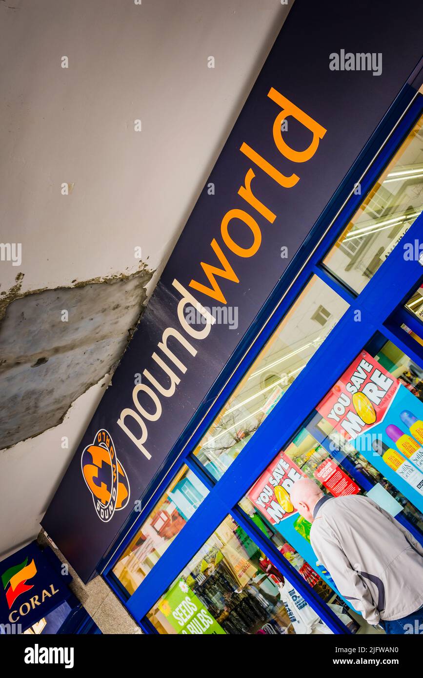 Pound World store front. Liverpool, Merseyside, Lancashire, England, United Kingdom Stock Photo