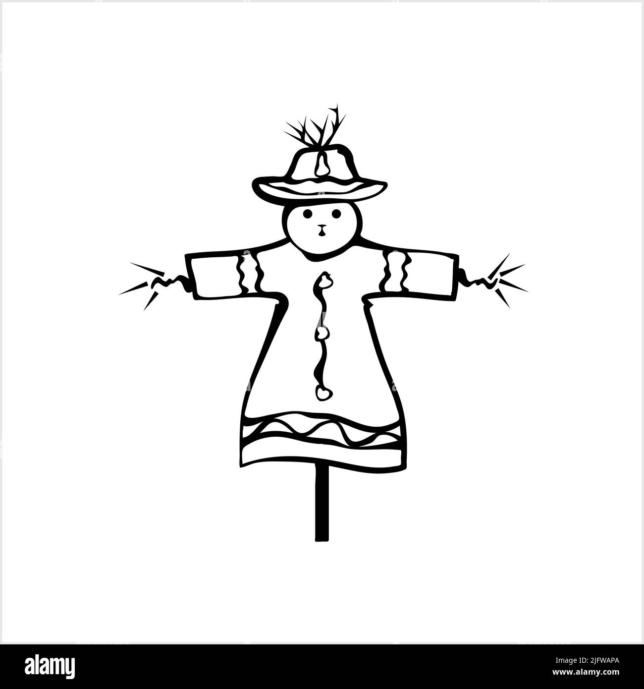 Simple Scarecrow Clip Art Black And White