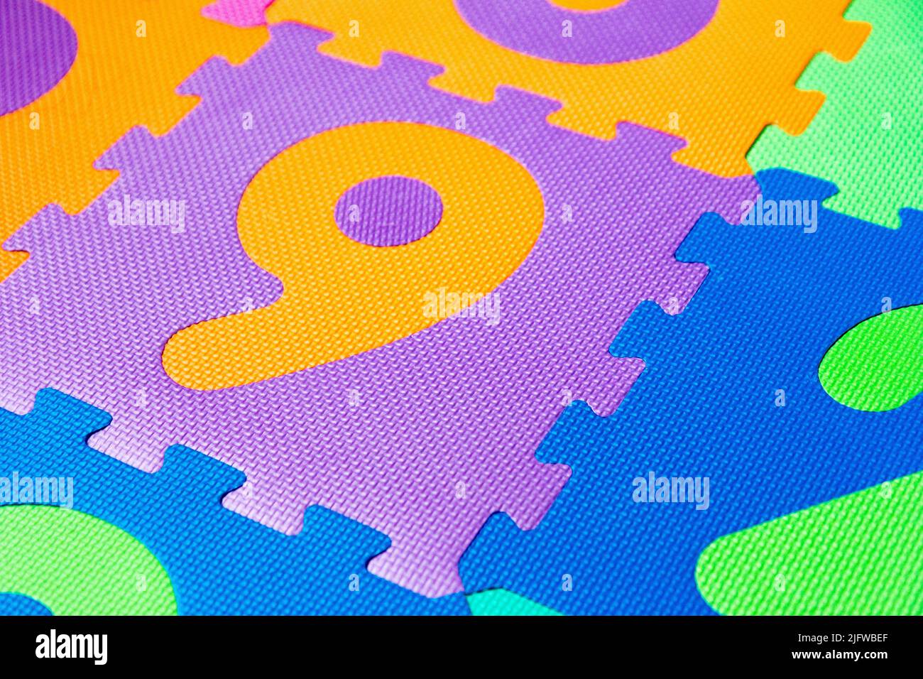 Colourful number foam puzzle mat for children Stock Photo Alamy