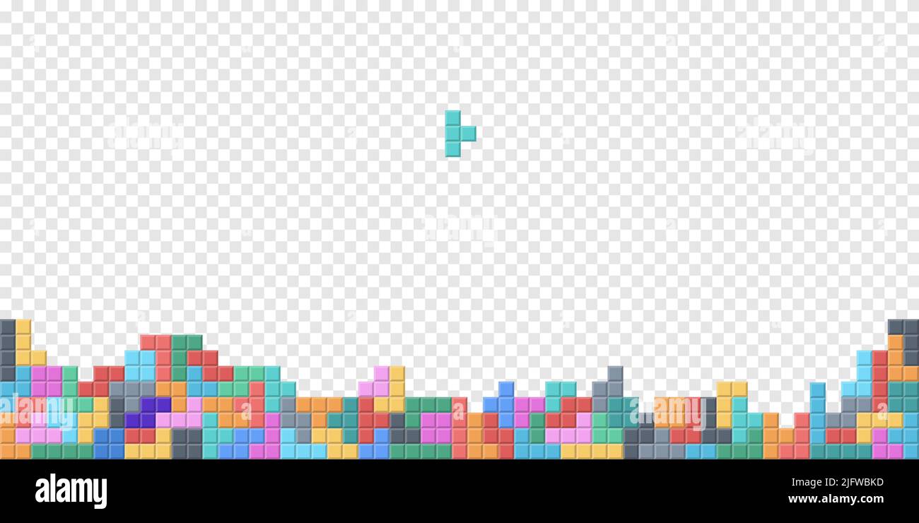 Tetris figures constructor game background Stock Vector