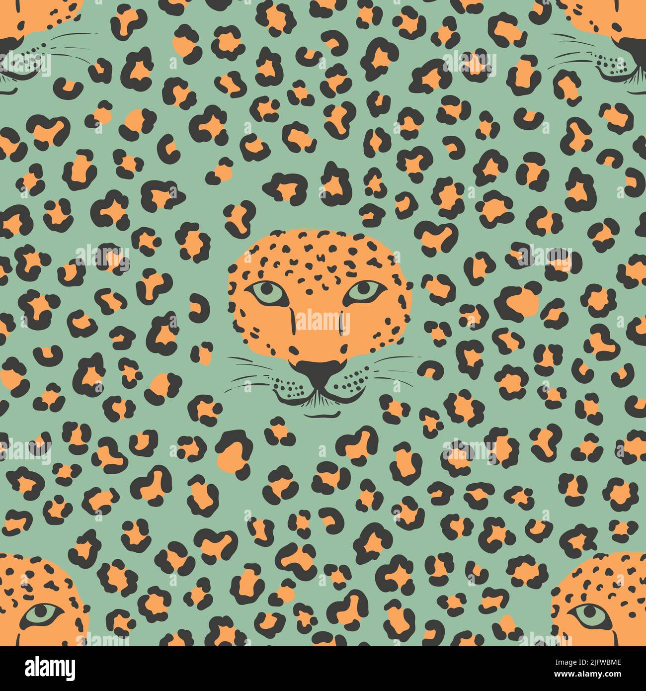 Seamless leopard pattern. Vector animal print Stock Vector