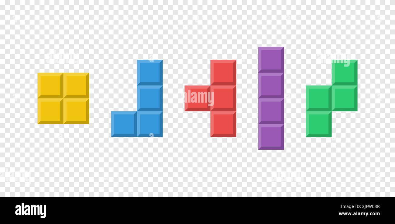 Tetris figure icon symbol set Stock Vector