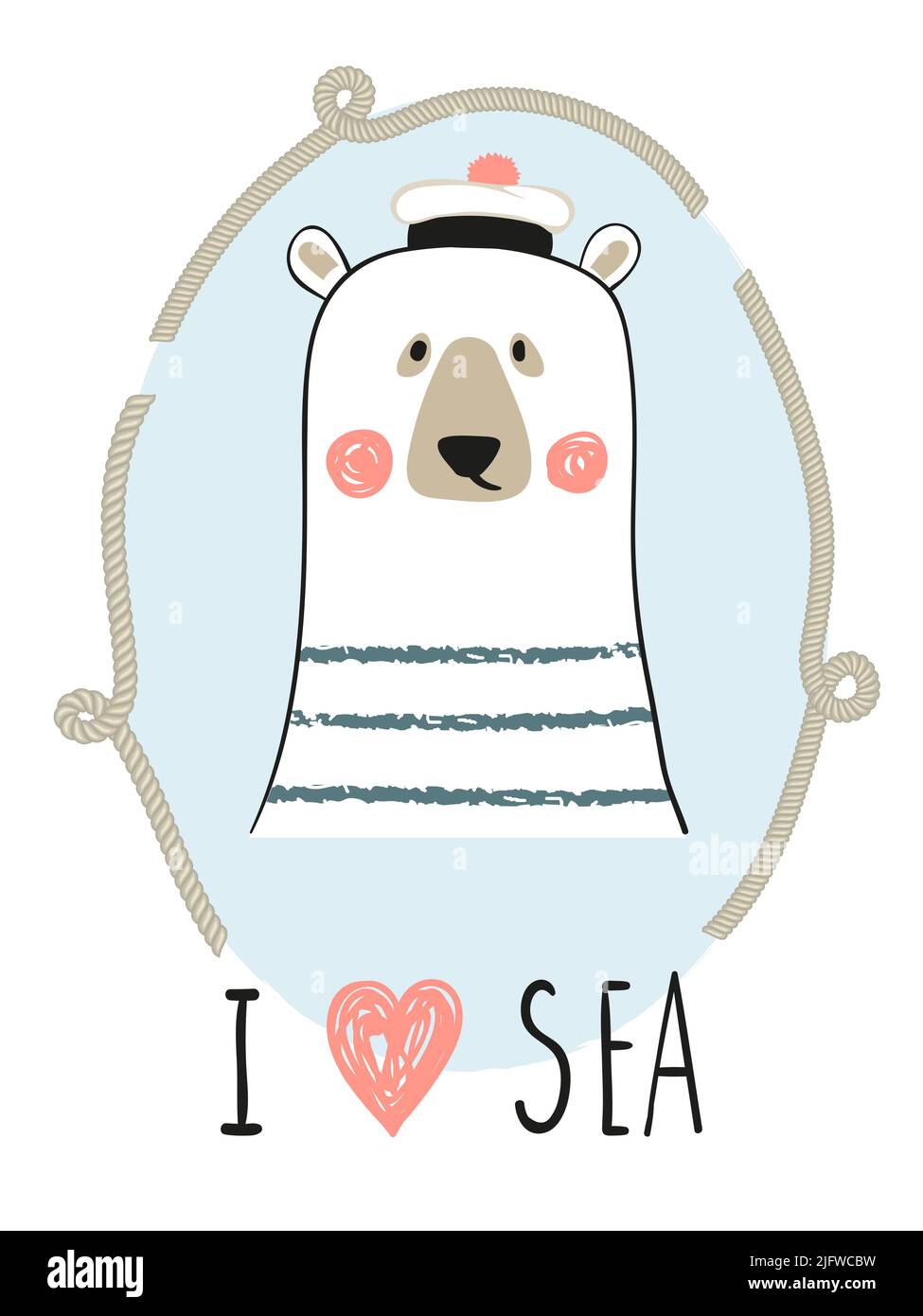 Cute bear sailor vector illustration. Baby print Stock Vector Image ...