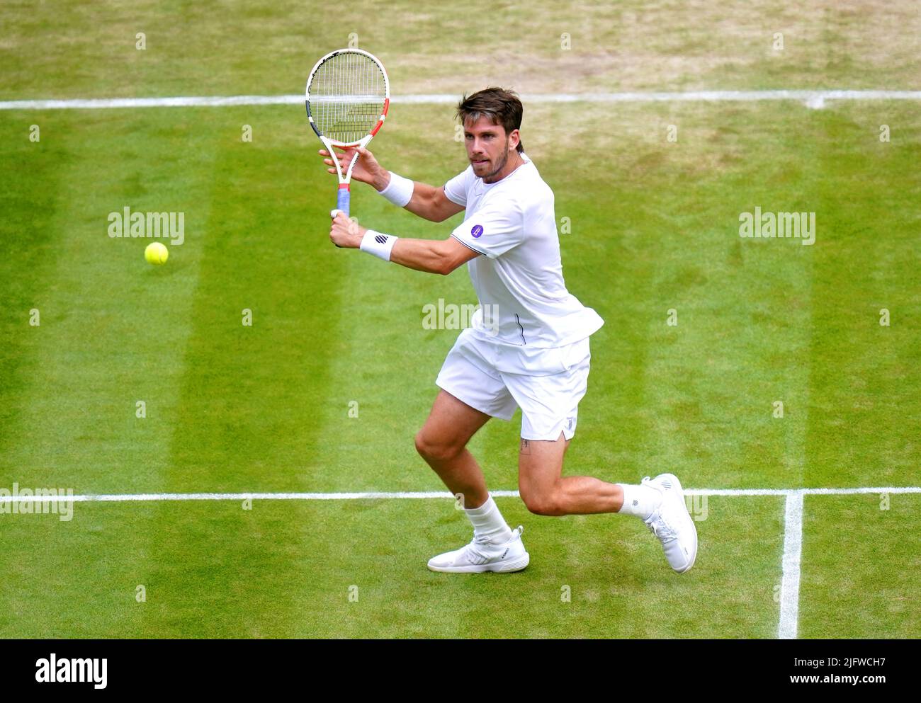 Cameron Norrie in action during his Gentlemen's Singles quarterfinal