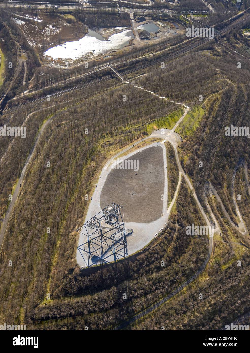 Aerial view, tetrahedron on the Beckstraße slagheap in the Batenbrock