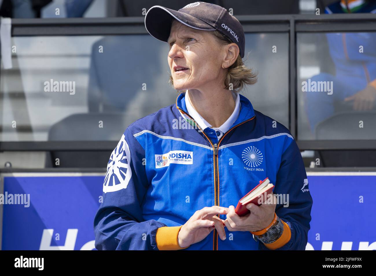 AMSTERDAM Coach Janneke Schopman (IND) during the match between India