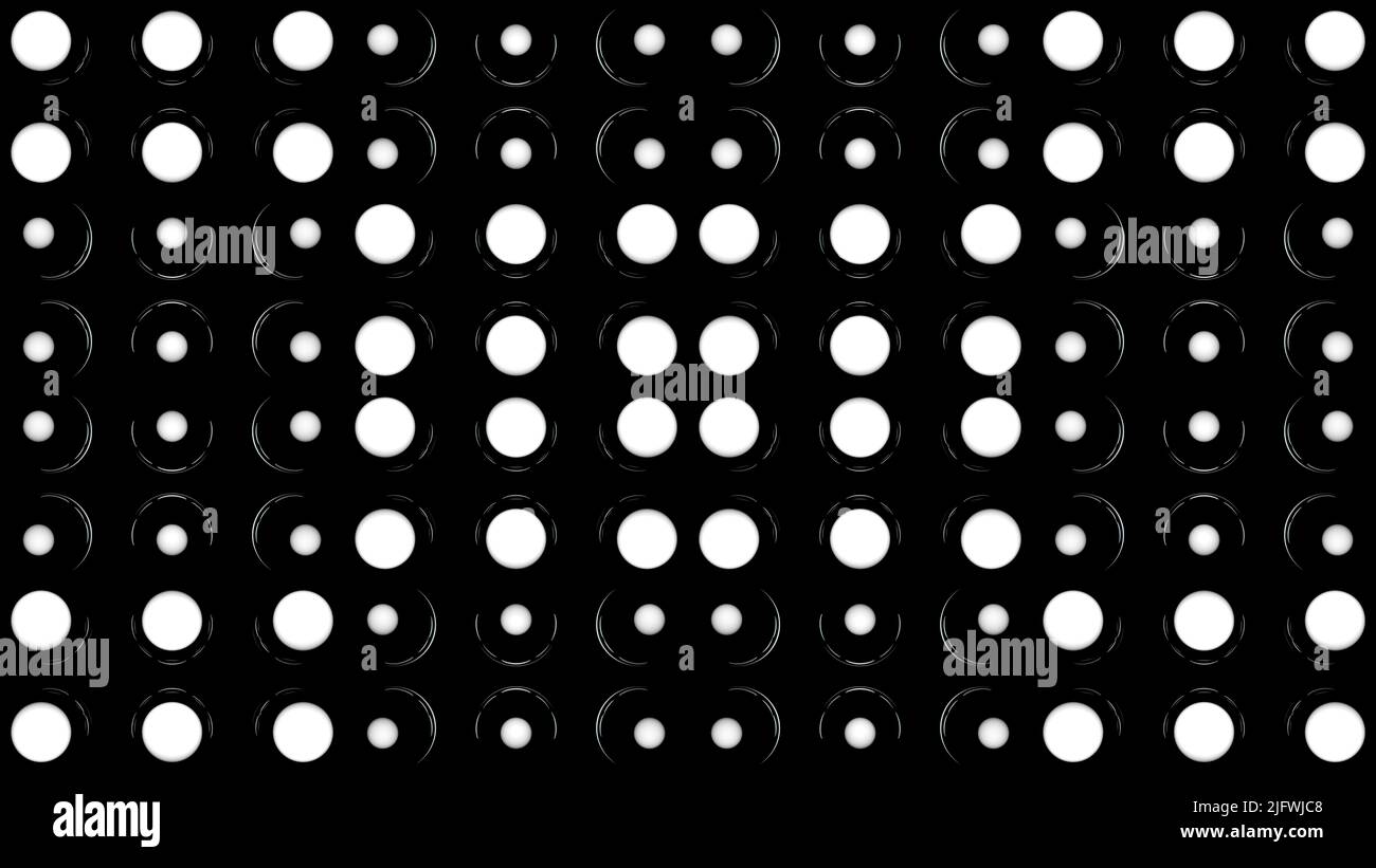 Graphic pattern in black and white with stroboscopic and hypnotic