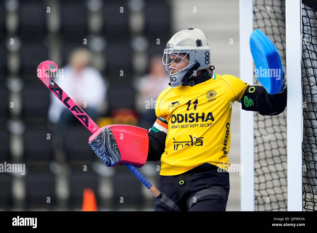 AMSTELVEEN, NETHERLANDS JULY 5 Savita of India during the FIH Hockey