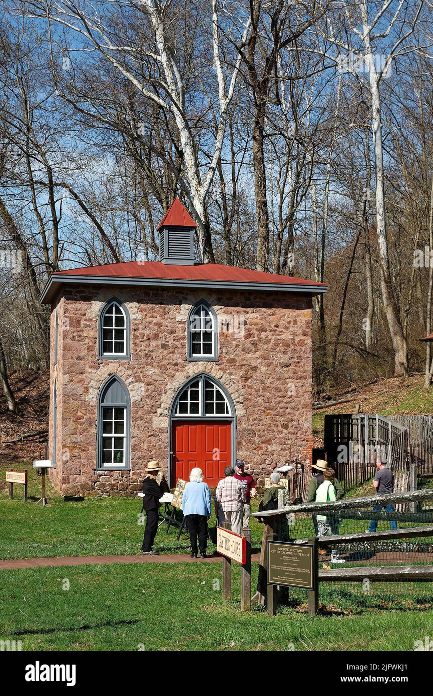 Joanna Furnace; 18th century; Blowing Engine House, guide talking to
