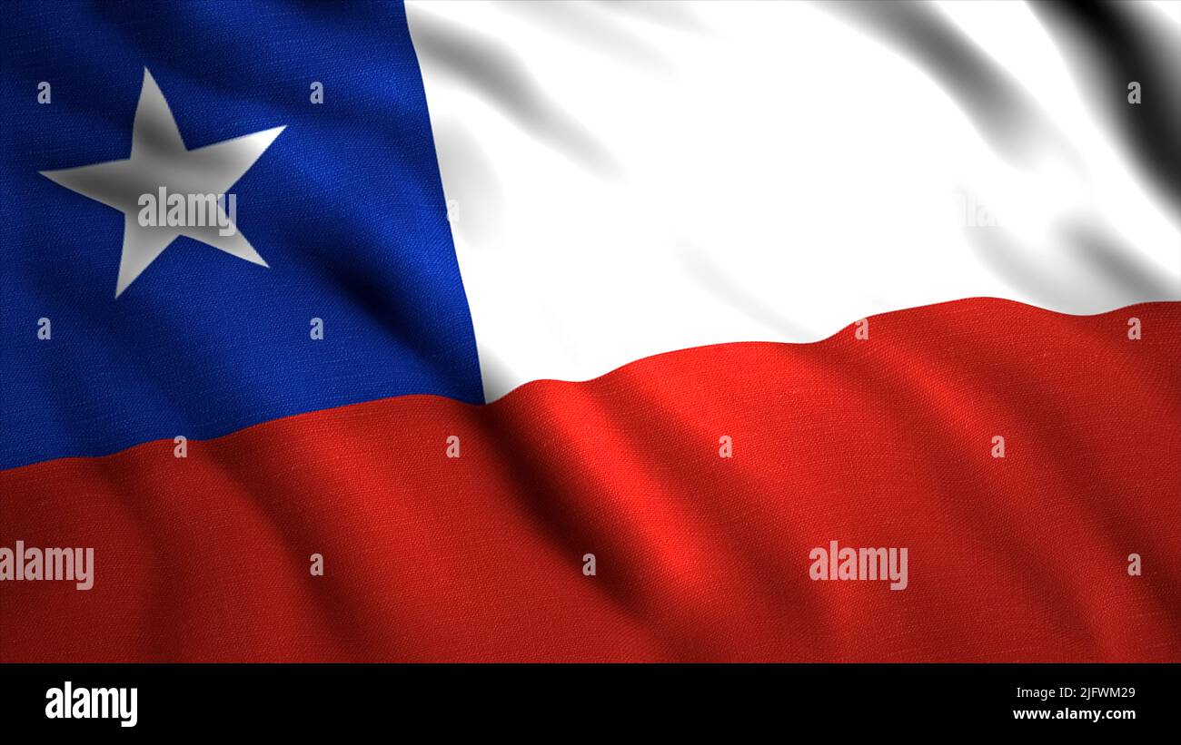 Flag of Chile.Motion. A tricolor flag with a white star in the upper ...