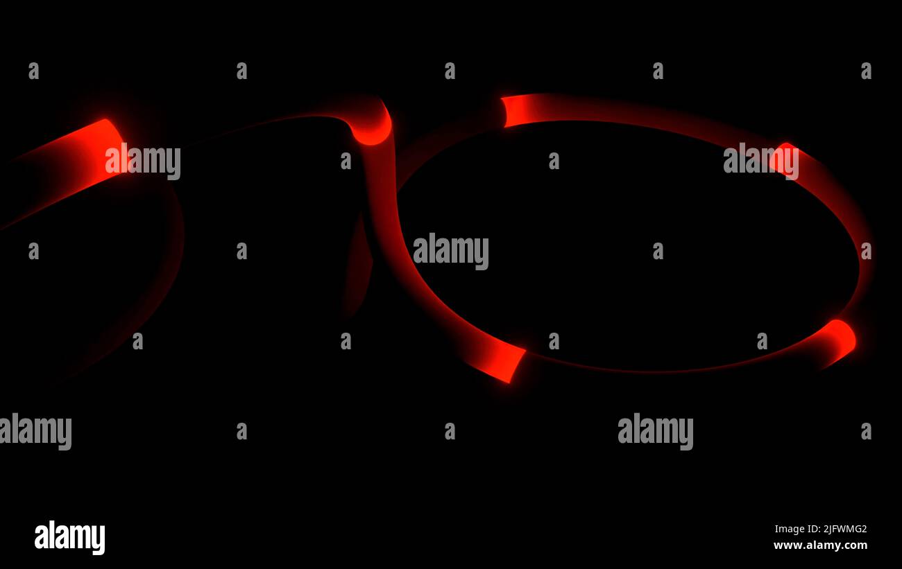 Abstract long bending tube like line with glowing lines flowing ...
