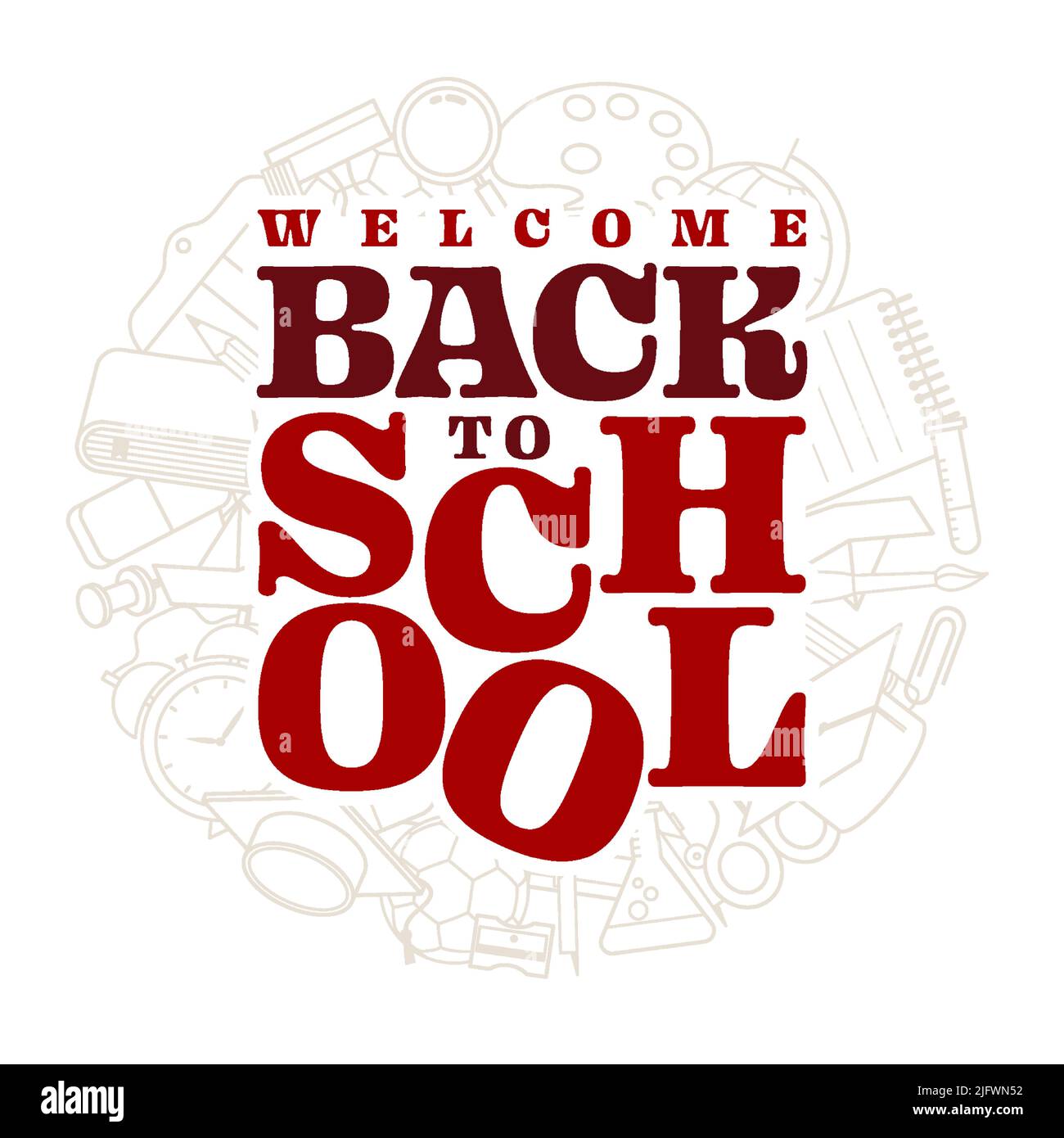 Vector design welcome back to school typography Stock Vector