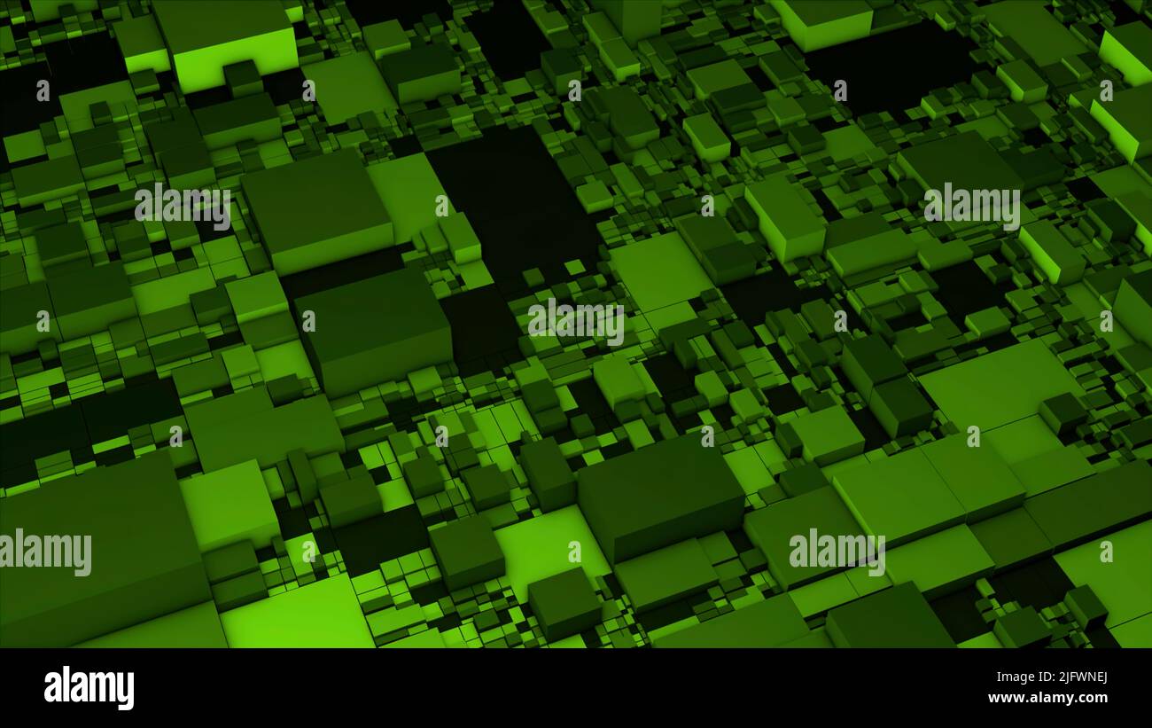 Industrial background with the visualization of containers stack. Motion. Small and big rectangular containers Stock Photo