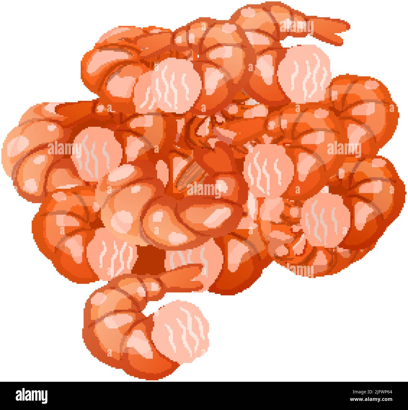 shrimp peeled cartoon vector illustration Stock Vector