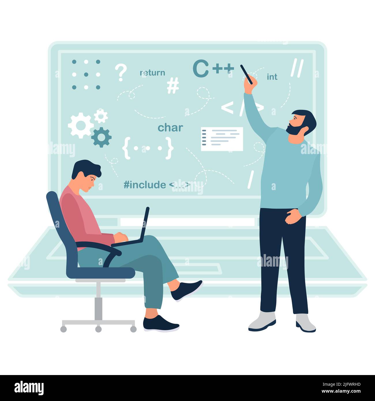 Computer programming college student Stock Vector Images - Alamy