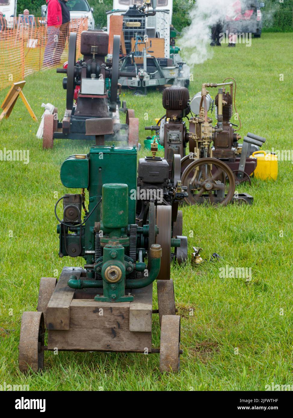 Stationary engines on display at the Launceston Steam & Vintage Rally, Cornwall, UK Stock Photo
