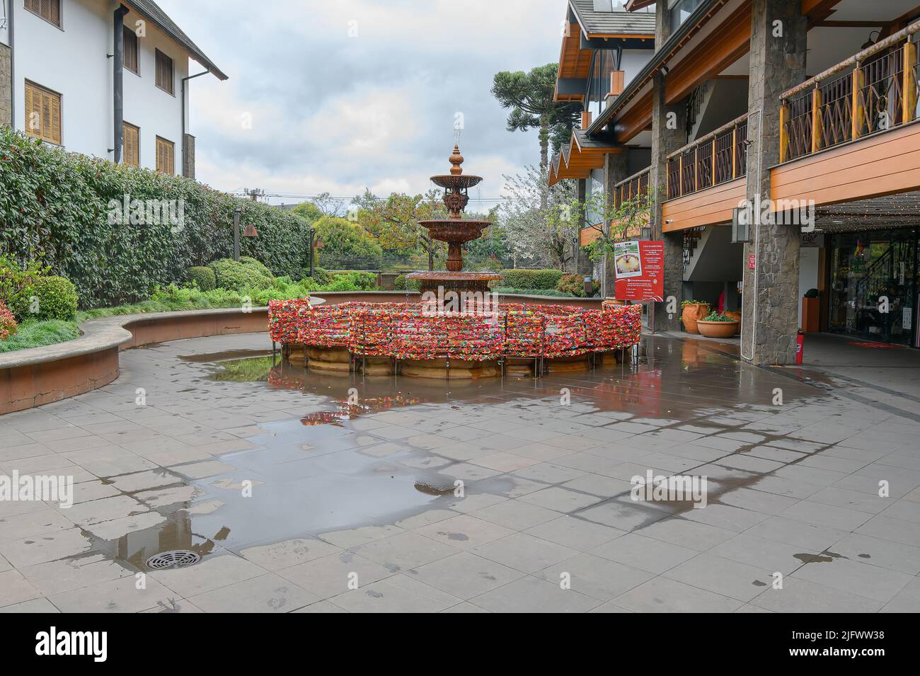 Gramado, RS, Brazil - May 17, 2022: view of Fonte do Amor Eterno, the Fountain of the Eternal Love. Stock Photo
