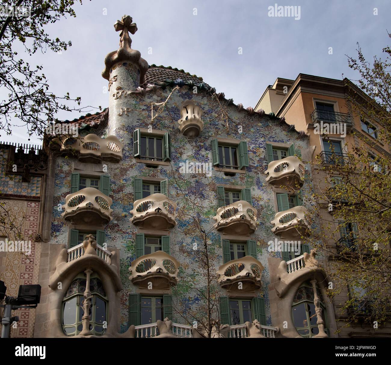 Casa Batlló (Antoni Gaudí, 1904, local name Casa dels ossos, House of Bones), Barcelona, Catalunya, Spain Stock Photo