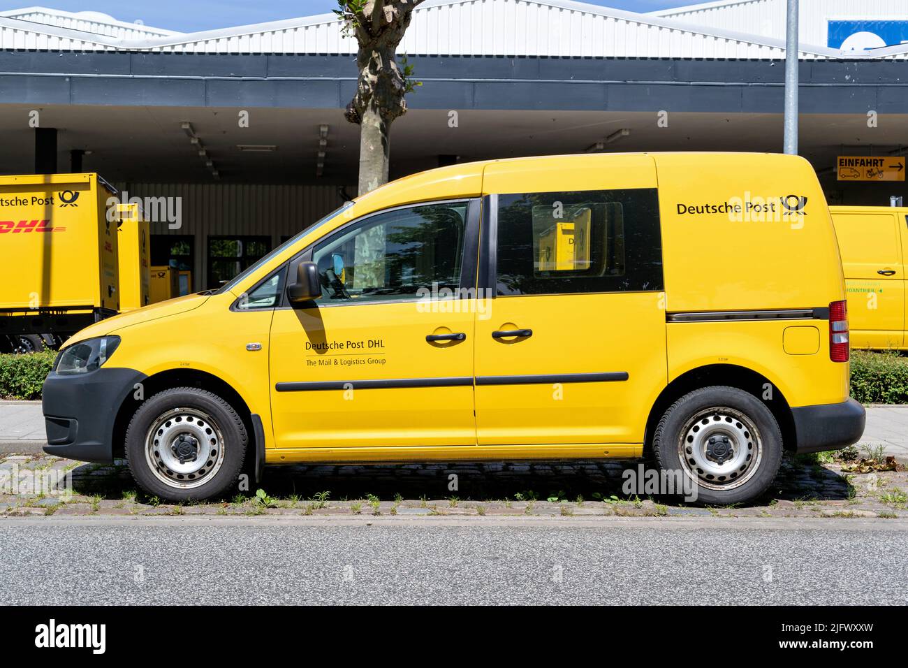 Deutsche Post Volkswagen Caddy delivery van Stock Photo