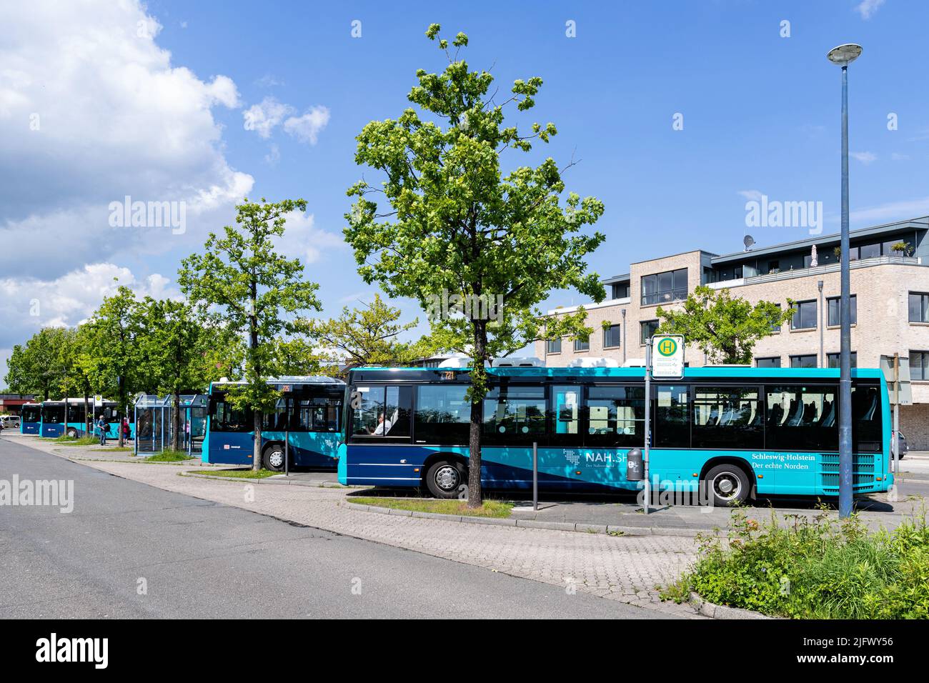 NAH.SH busses at Eckernförde central bus station Stock Photo