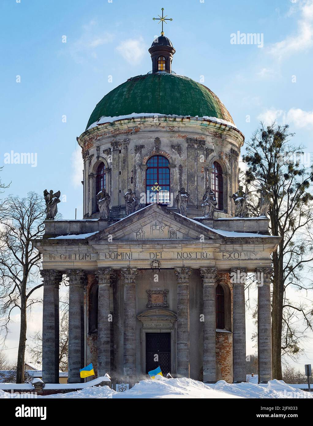 Church of the Exaltation of St. Joseph winter view with snow Stock Photo