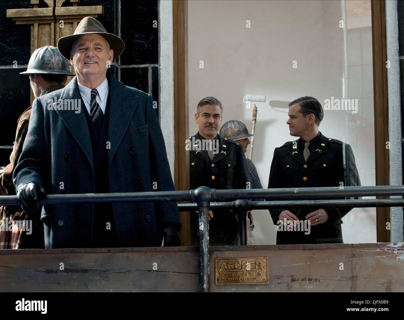 BILL MURRAY, CLOONEY, MATT DAMON, THE MONUMENTS MEN, 2014 Stock