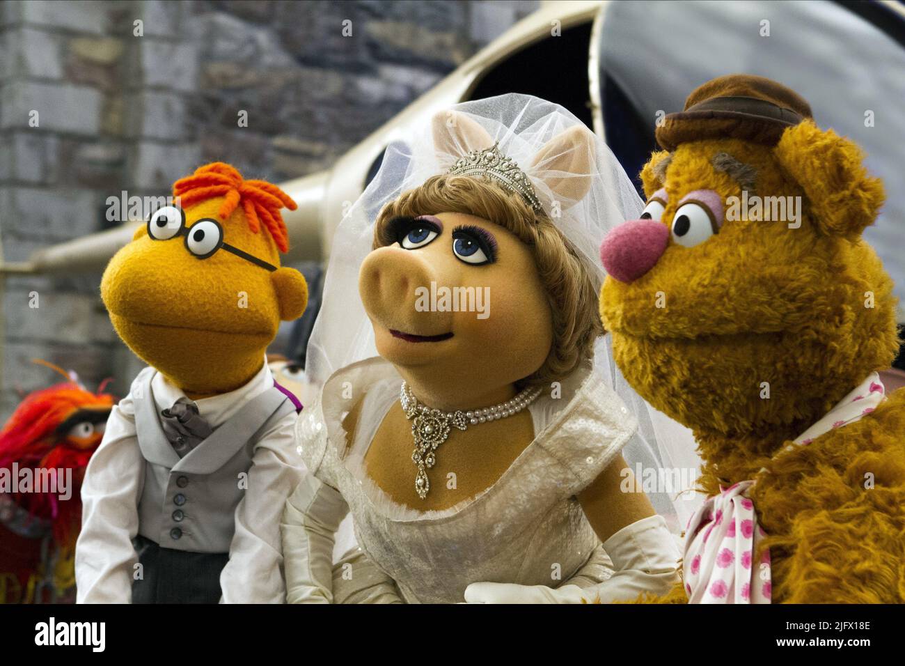 SCOOTER, MISS PIGGY, FOZZIE BEAR, MUPPETS MOST WANTED, 2014 Stock Photo