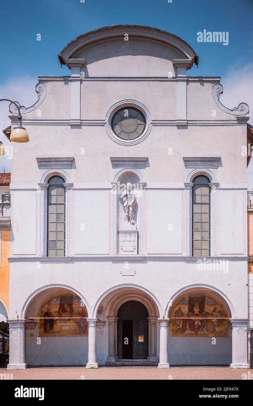 The Renaissance church of San Rocco in Martiri Square - Piazza dei Martiri - Martyrs square. Belluno, Veneto, Italy, Europe. Stock Photo
