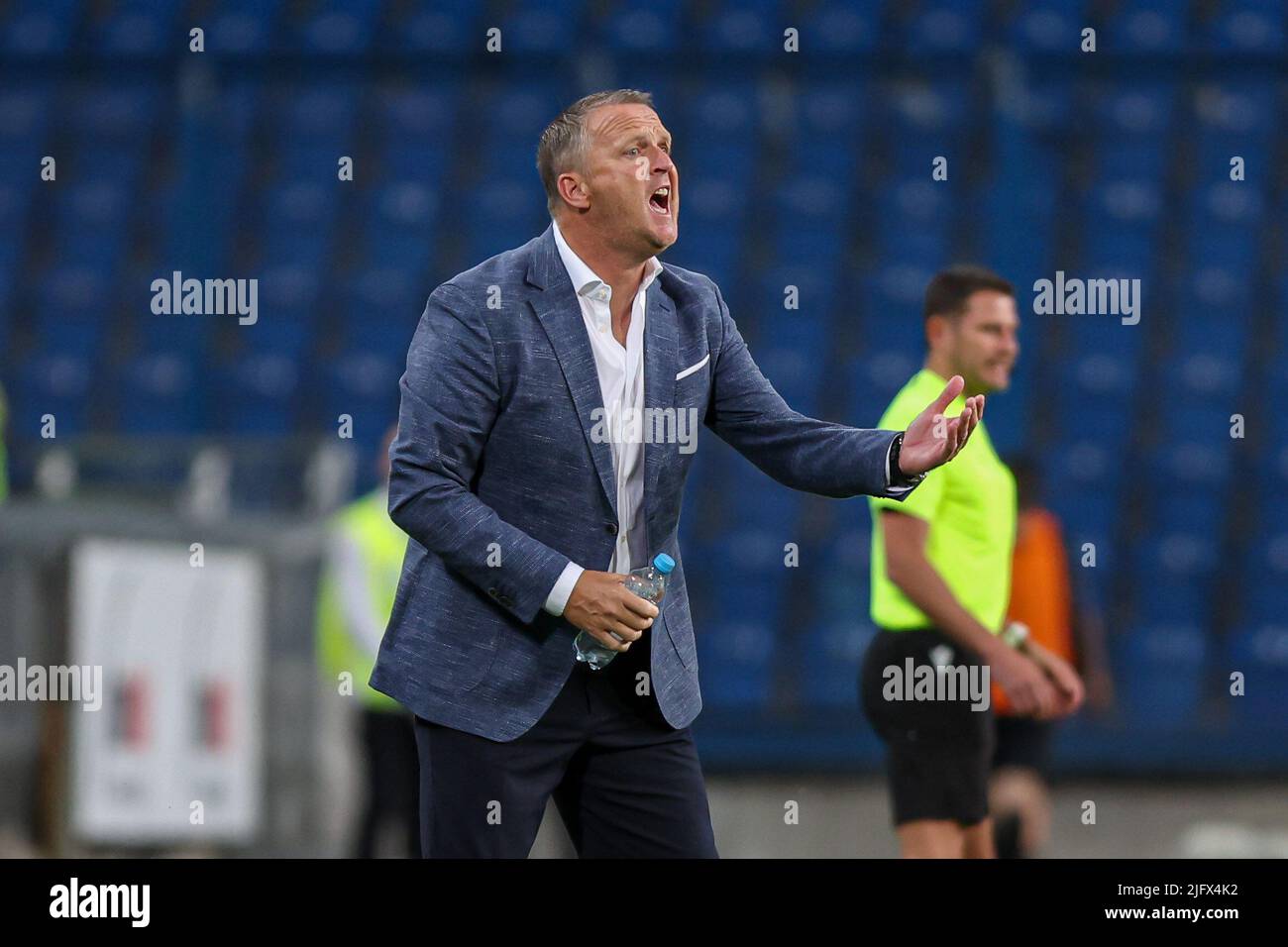 Poznan, Poland, July 5, 2022, John Van Den Brom during the UEFA Champions  League 1st Qualifying Round match between Lech Poznan and Qarabag FK on  July 5, 2022 in Poznan, Poland. (Photo