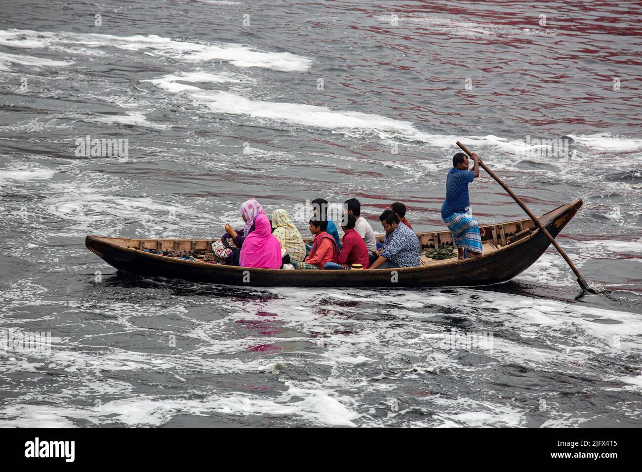 Passenger boat on the buriganga river, Dhaka, Bangladesh. Stock Photo