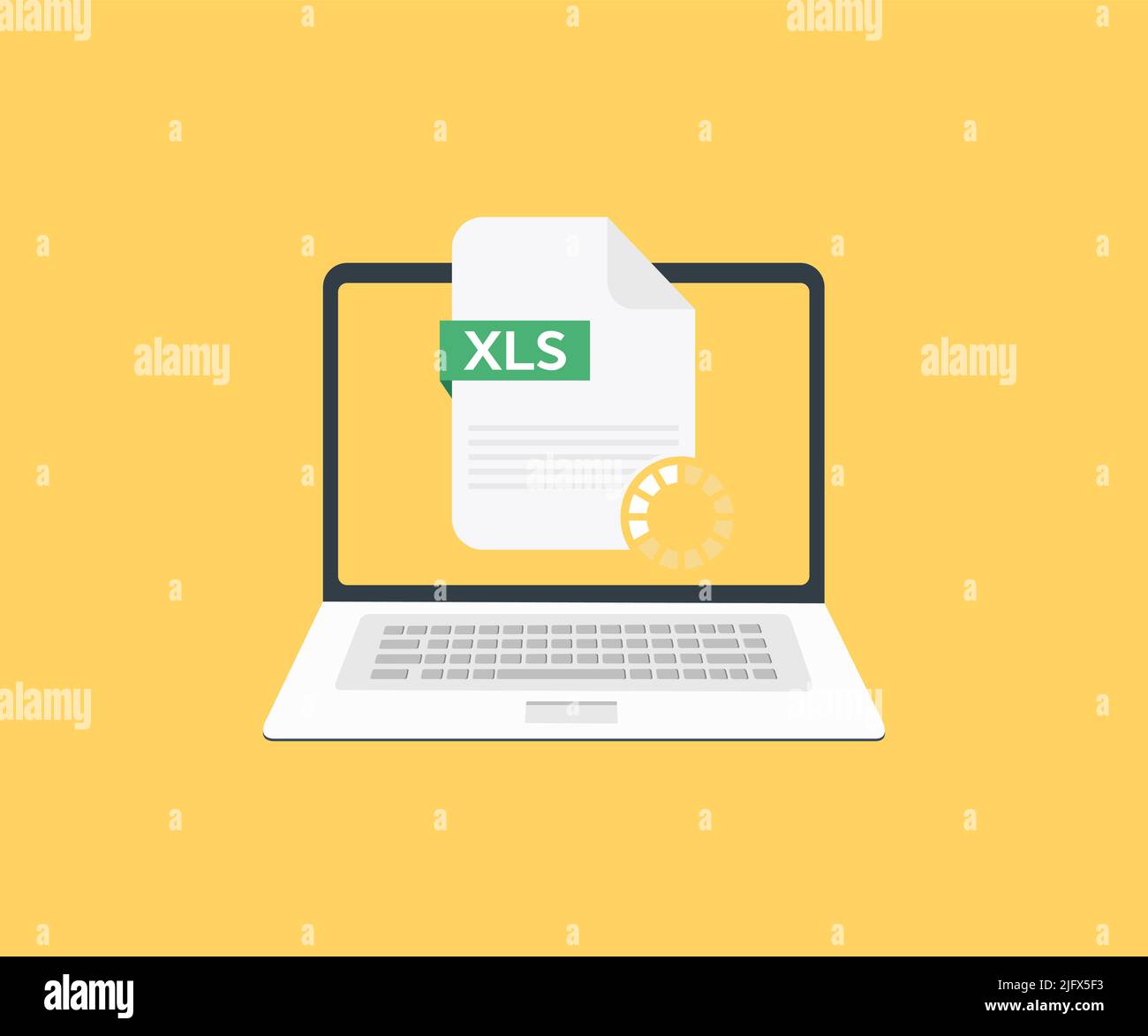 Laptop and download XLS file logo design. Download xls button, Excel
