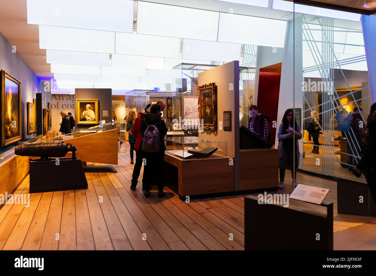 Exhibition room. The National Maritime Museum, NMM, is a maritime museum in Greenwich, London. It is part of Royal Museums Greenwich, a network of mus Stock Photo
