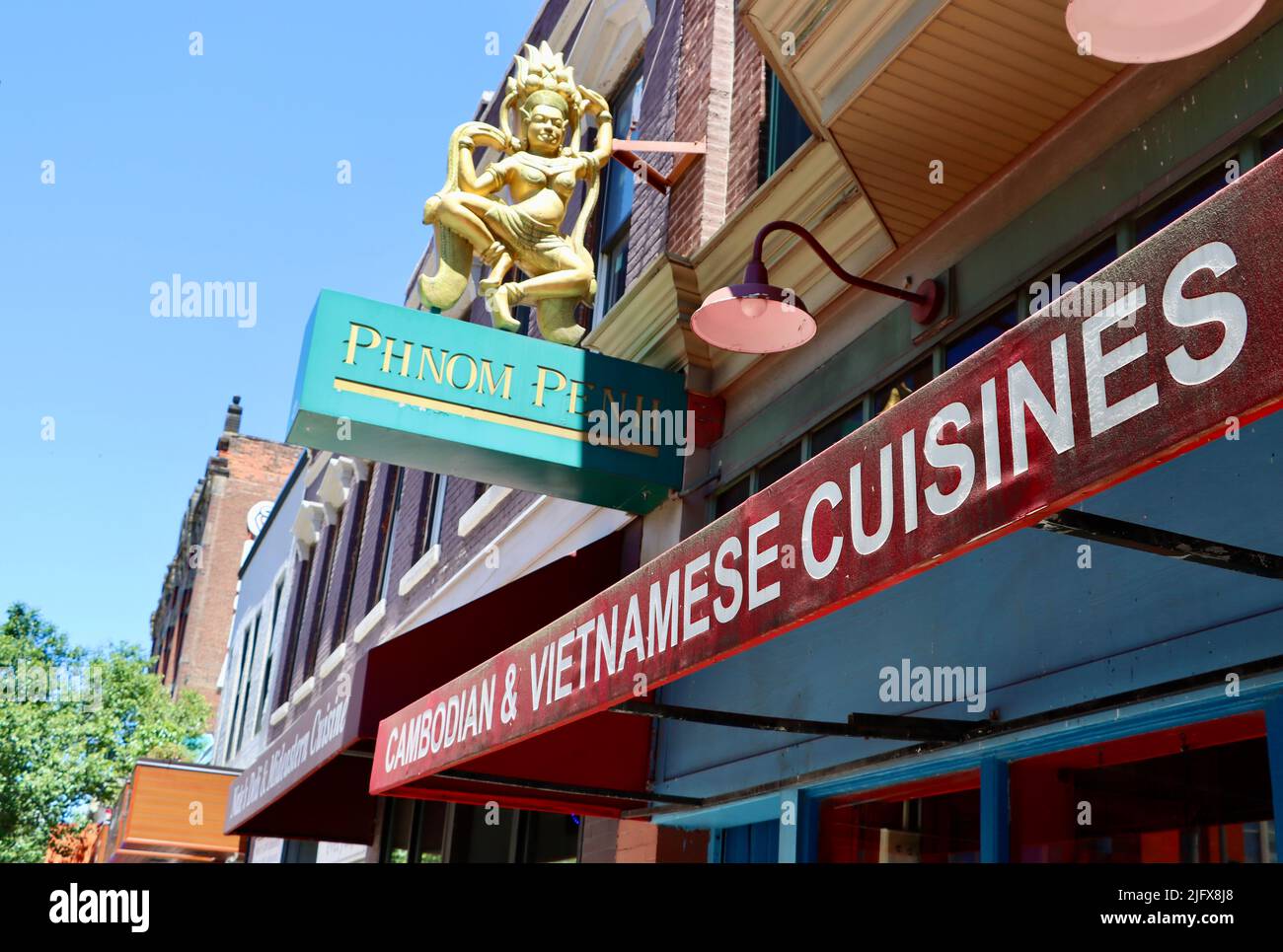 Cambodian and Vietnamese restaurant in Cleveland, Ohio in May 2022 Stock Photo