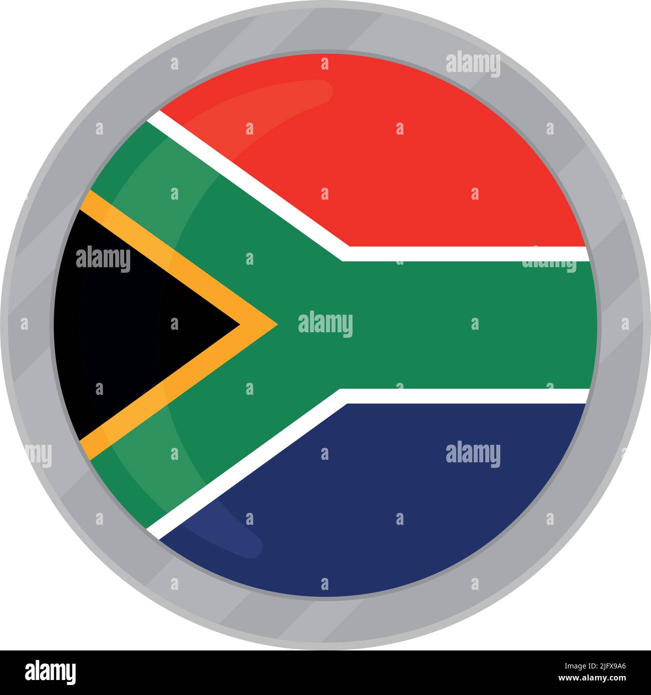 south africa flag button Stock Vector