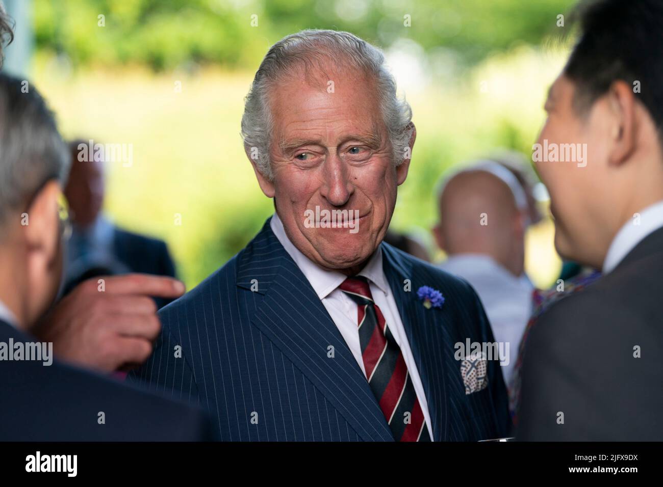 The Prince of Wales speaks to guests, during a diplomatic reception