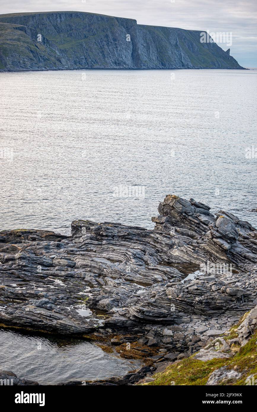 Seascape on Mageroeya Island, Norway Stock Photo