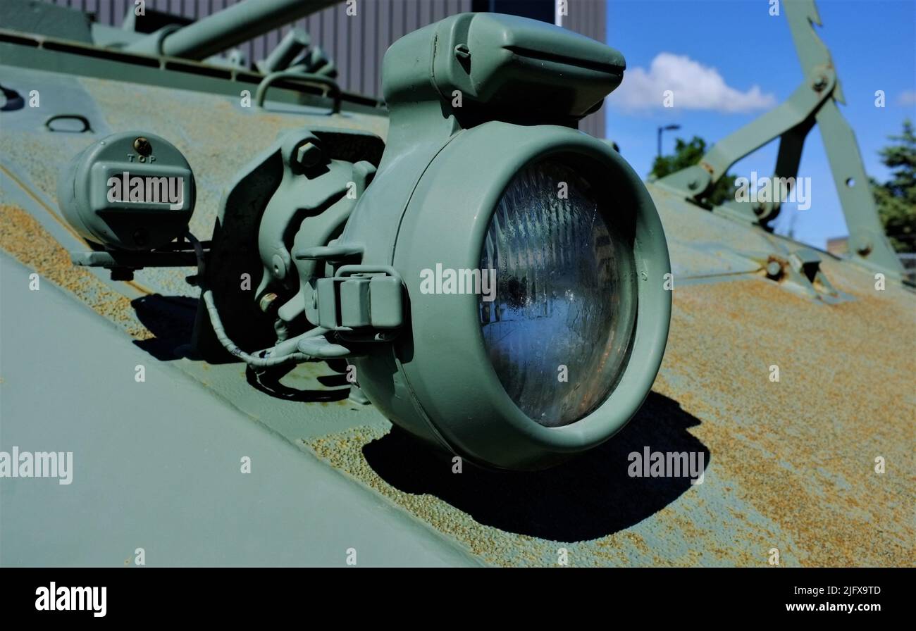 Military vehicle exterior light Stock Photo