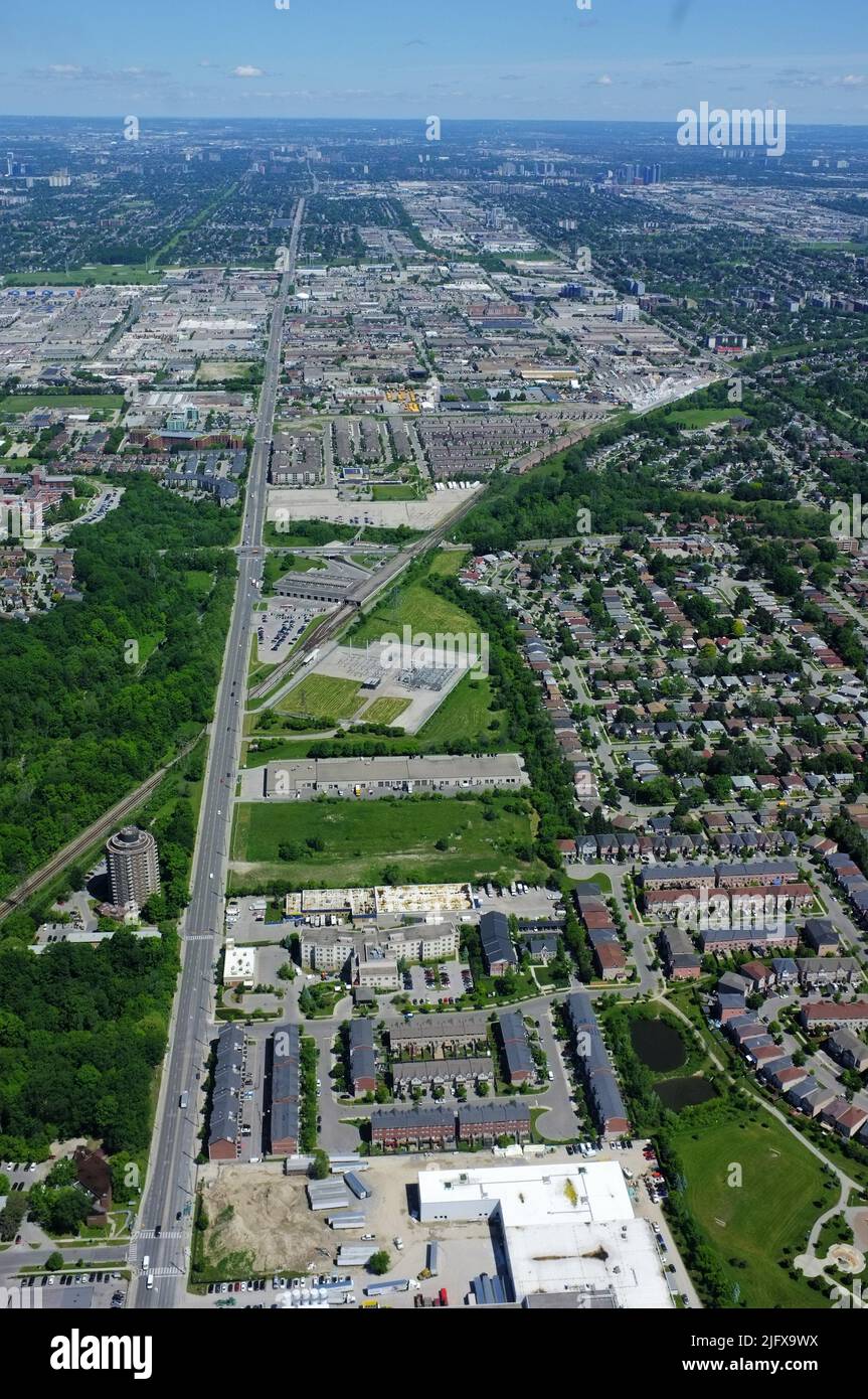 Toronto suburbs aerial view Stock Photo
