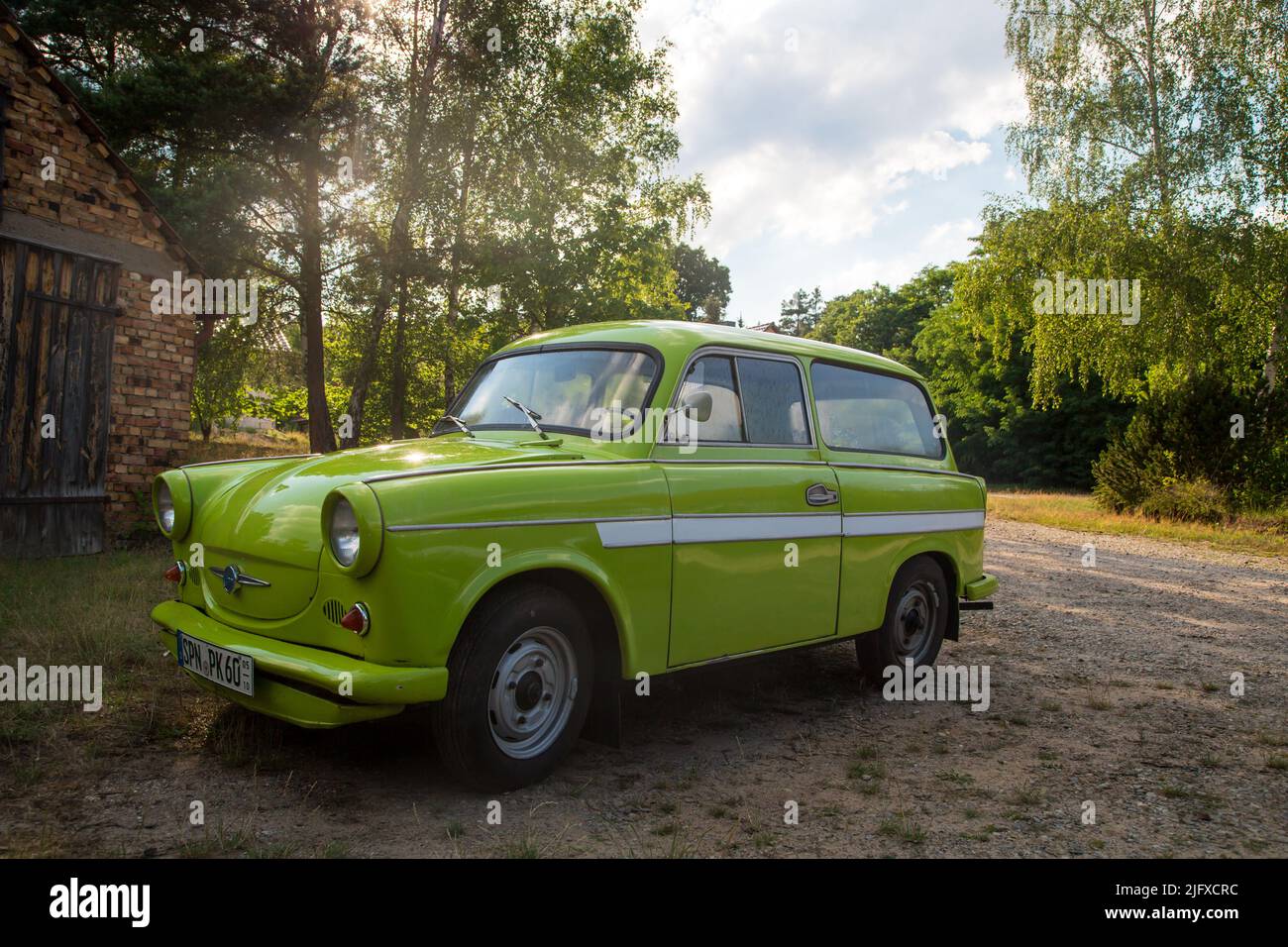 Bali yellow Trabant 600 Stock Photo